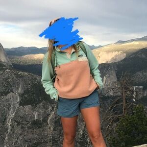 Patagonia Synchilla Fleece // Pink and Blue // L